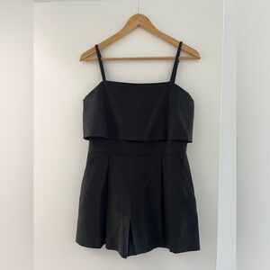 Spaghetti strap tailored romper